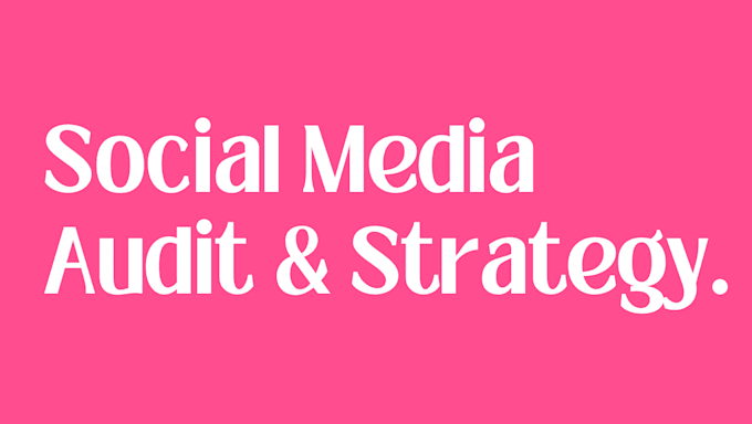 Gig Preview - Audit and craft a custom social media strategy for your brand