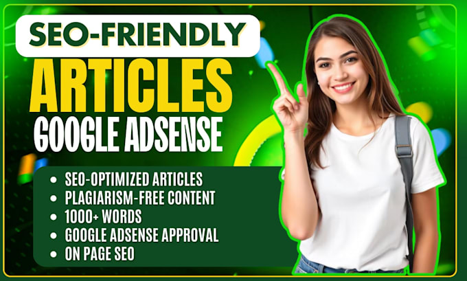 Gig Preview - Do SEO friendly articles for quick google adsense approval and website ranking