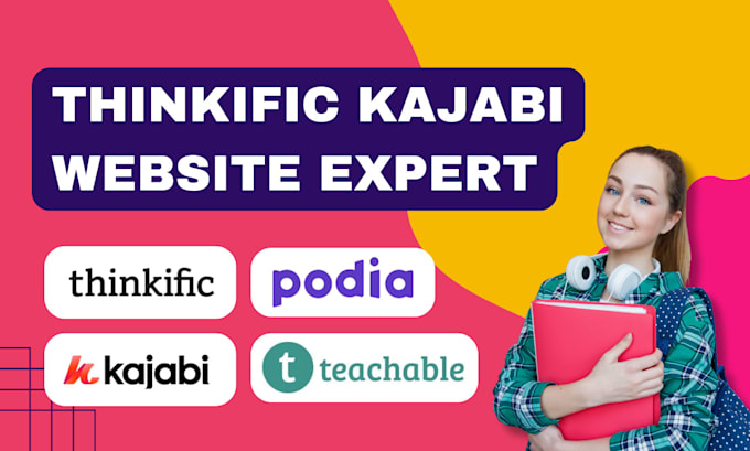 Gig Preview - Design thinkific website, podia, teachable website, kajabi online course website