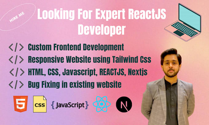 Gig Preview - Do frontend web development and bug fixing in reactjs