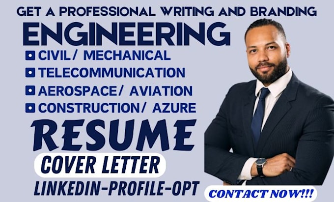 Gig Preview - Write data mechanical, chemical, electrical, aerospace, civil engineering resume