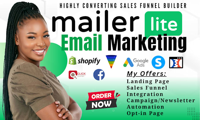 Gig Preview - Build mailerlite landing page, mailerlite automation, campaign, email template