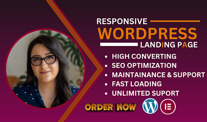 Gig Preview - Design or redesign a high converting wordpress landing page with elementor pro