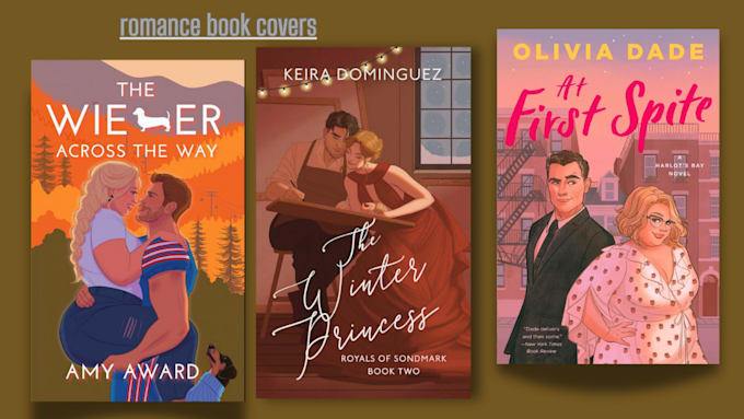 Gig Preview - Create custom romance book cover illustration,  ebook  design for amazon KDP