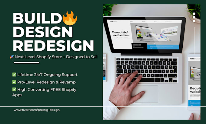 Gig Preview - Design redesign shopify store, shopify dropshipping store, shopify website