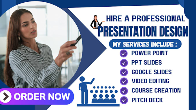 Gig Preview - Do presentation design, ppt slides, course creation, leadmagnet, video editing