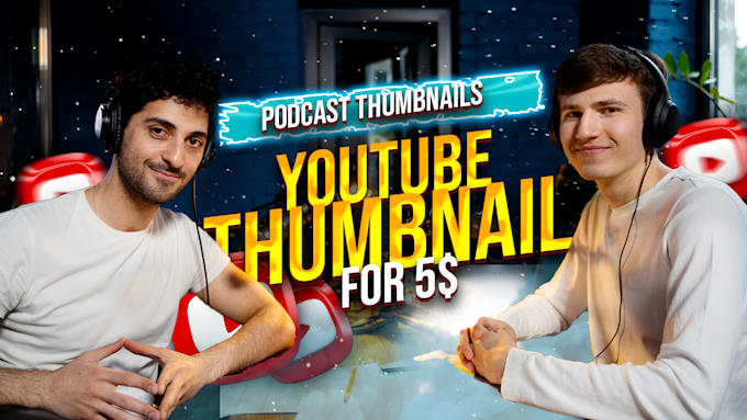 Gig Preview - Design eye catching thumbnails podcasts for your channel