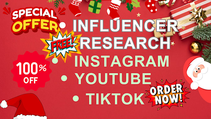 Gig Preview - Research and fast right free influencer marketing or influencer list