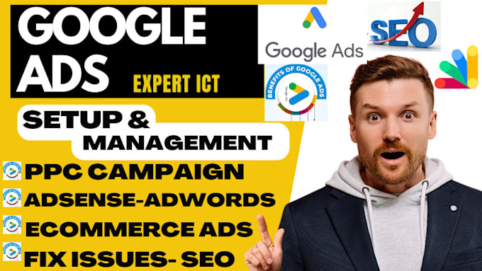 Gig Preview - Setup, manage, fix google ads adsense adwords PPC campaign SEO marketing expert