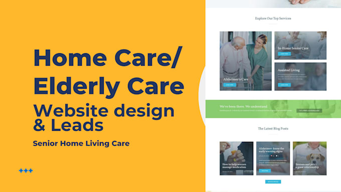 Gig Preview - Design home care website homecare website elderly care lead and marketing health