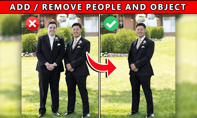 Gig Preview - Do photo manipulation, add person, remove unwanted people or object