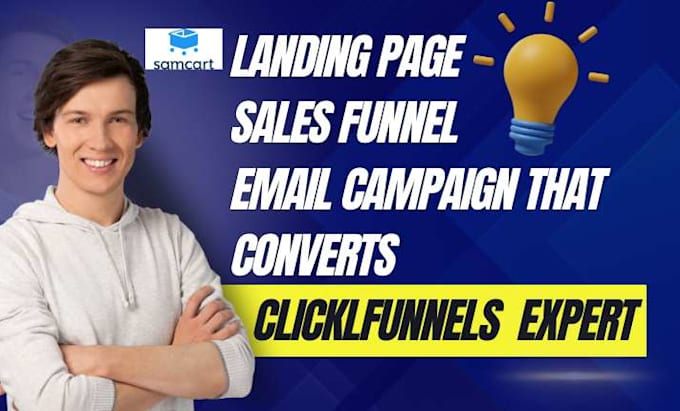 Gig Preview - Setup landing page website sales funnel email marketing automation clickfunnels