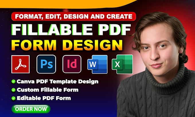 Gig Preview - Design fillable pdf form in livecycle, acrobat, indesign, pdf to word, invoice