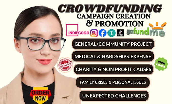 Gig Preview - Do crowdfunding campaign creation promotion on indiegogo kickstarter gofundme