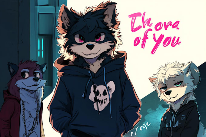 Gig Preview - Draw furry art, fursona, original anime furry character, anthro and sfw for you