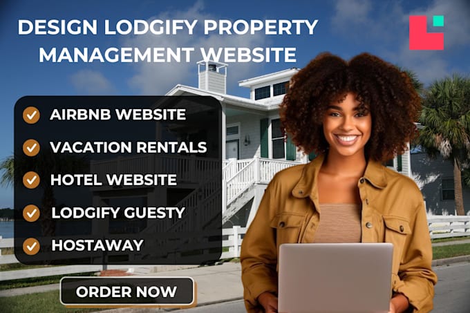 Gig Preview - Build airbnb vacational rental guesty hostaway hotel booking website lodgify