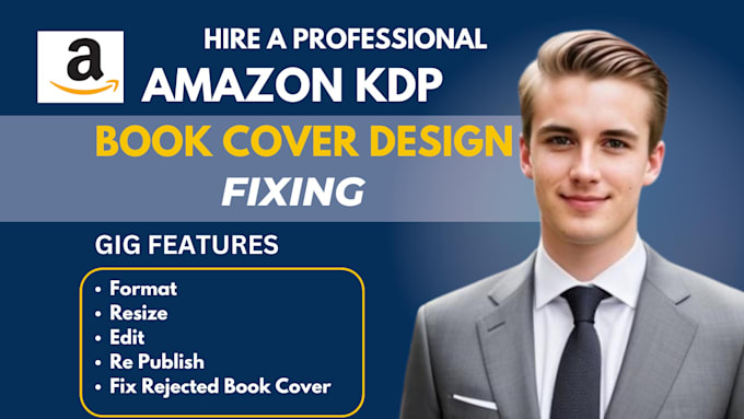 Gig Preview - Do amazon kdp cover design fixing book book publishing errors resize redesign