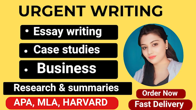 Gig Preview - Do urgent essay writing case study ppt and summaries