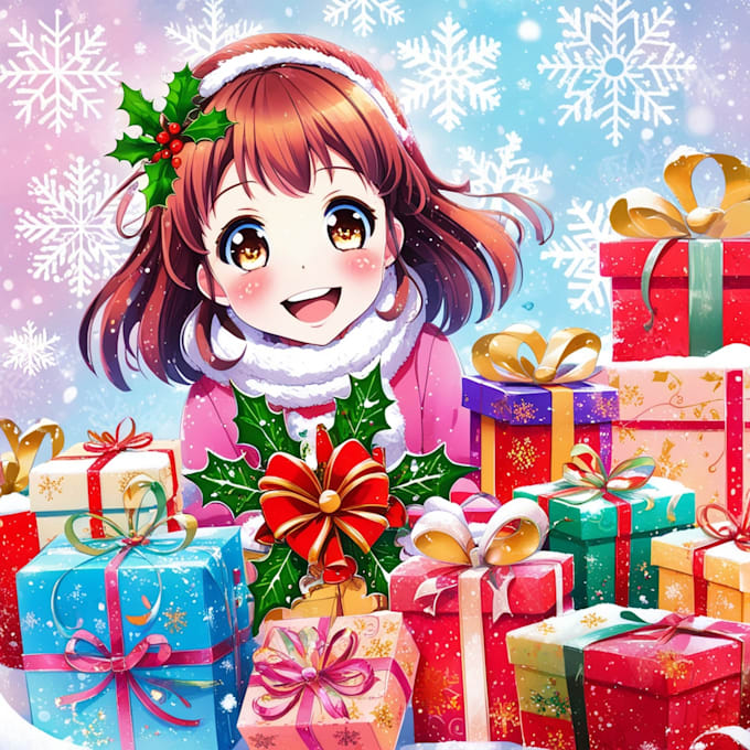 Bestseller - draw any illustration in anime art style for christmas gift