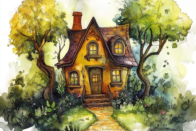 Gig Preview - Create a digital watercolor painting of your house from your image