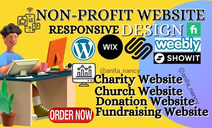 Gig Preview - Design responsive nonprofit website, charity, church website, non profit website