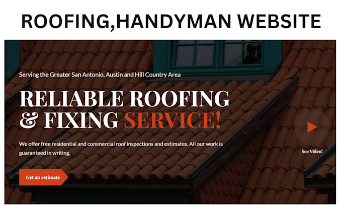 Gig Preview - Design handyman,roofing,plumbing,hvac, construction website