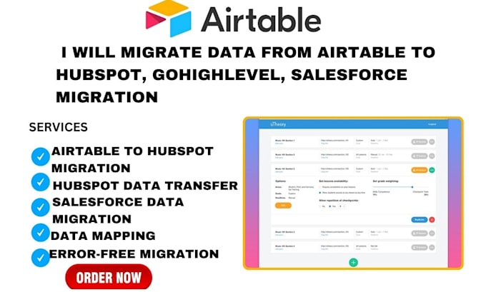 Gig Preview - Migrate data from from airtable to hubspot gohighlevel salesforce migration