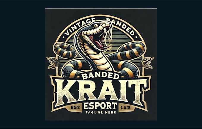 Gig Preview - Make awesome banded krait mascot logo for your company