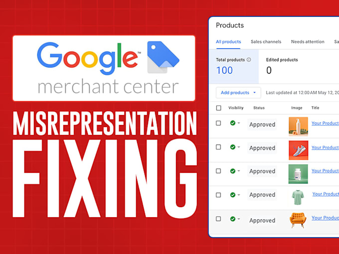 Gig Preview - Fix google merchant center suspension and misrepresentation