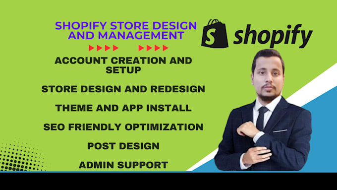 Gig Preview - Manage shopify store, build shopify dropshipping store