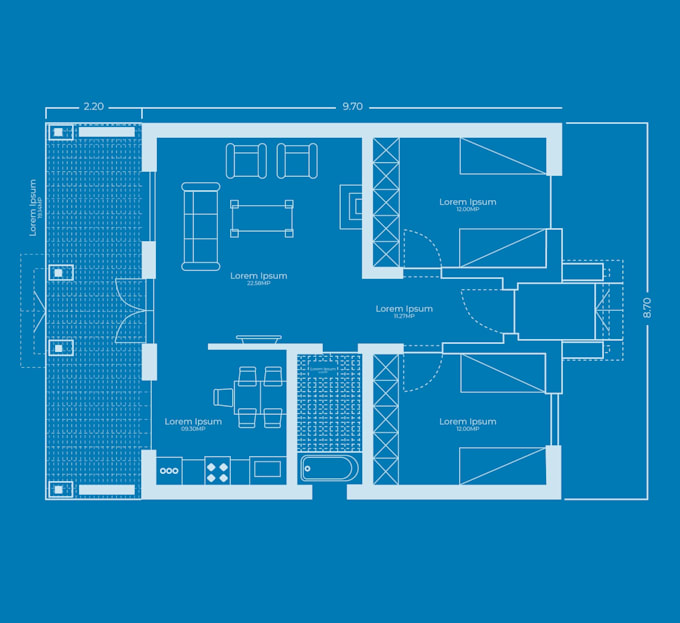 Gig Preview - Autocad 2d floor plans PDF to dwg conversion and 3d modeling services