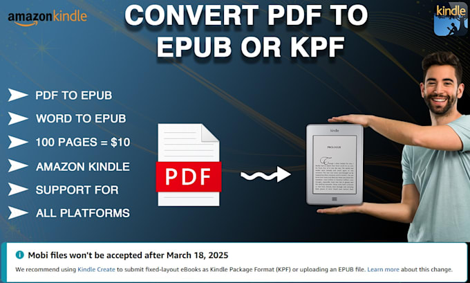 Gig Preview - Convert pdf to epub and do ebook formatting