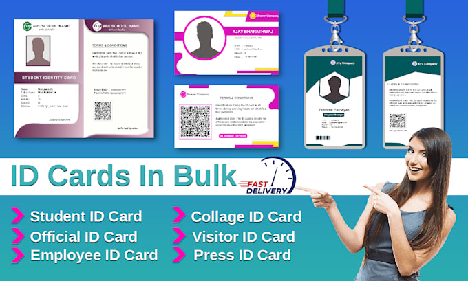 Bestseller - design student id cards,employee,bulk identity cards in 5 h