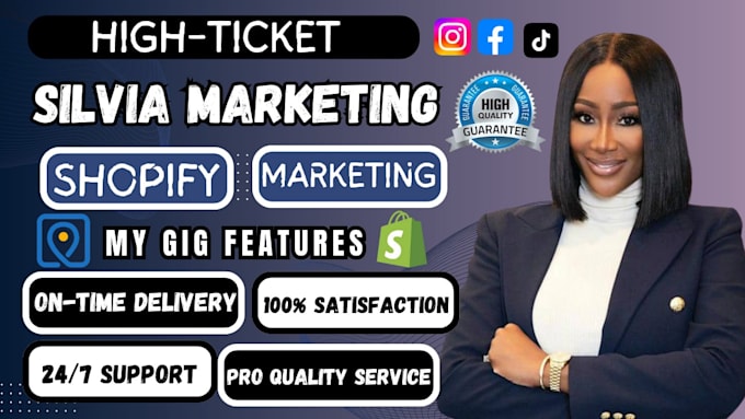 Gig Preview - High ticket sellvia marketing sellvia promotion shopify tiktok shop marketing