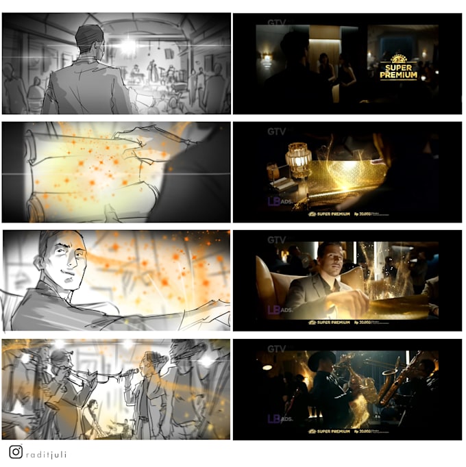 Gig Preview - Create professional storyboards for TV commercials and films