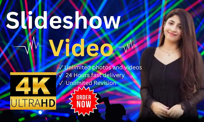 Gig Preview - Create a photo slideshow 3d video for your birthday, wedding, anniversary