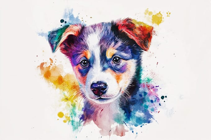 Gig Preview - Create custom watercolor pet portrait