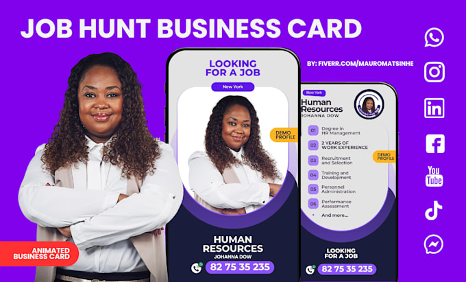 Gig Preview - Design job hunt business card