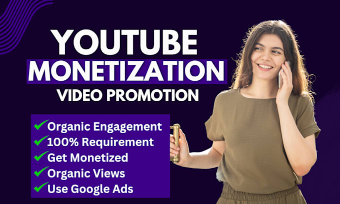 Gig Preview - Do channel promotion for complete youtube channel monetization organic growth