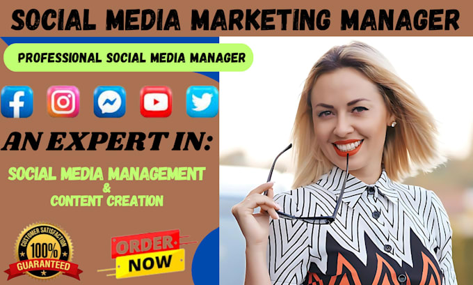 Gig Preview - Be your social media marketing manager content creator