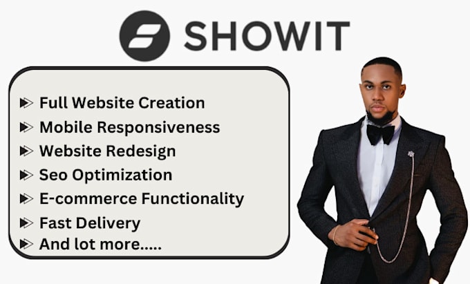 Gig Preview - Design, redesign and customize showit website and template setup showit website