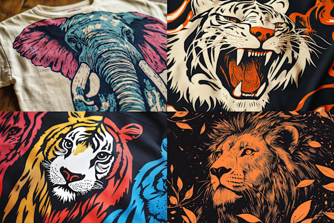 Gig Preview - Create animal linocut tshirt design for brands