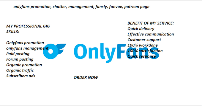 Gig Preview - Do onlyfans promotion, chatter, management, fansly, fanvue, patreon page