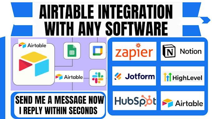 Bestseller - integrate airtable with make com,zapier,hubspot, googlesheet,jotfrom,gohighlevel