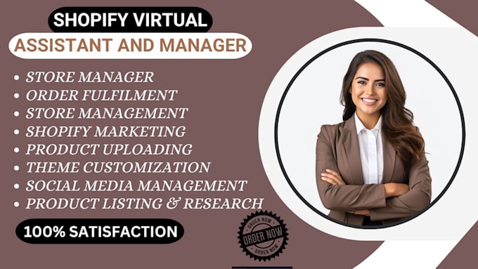 Gig Preview - Be your shopify virtual assistant shopify manager social medial marketing manage