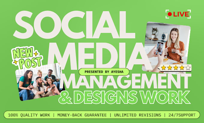 Gig Preview - Do social media management,  design and content creation