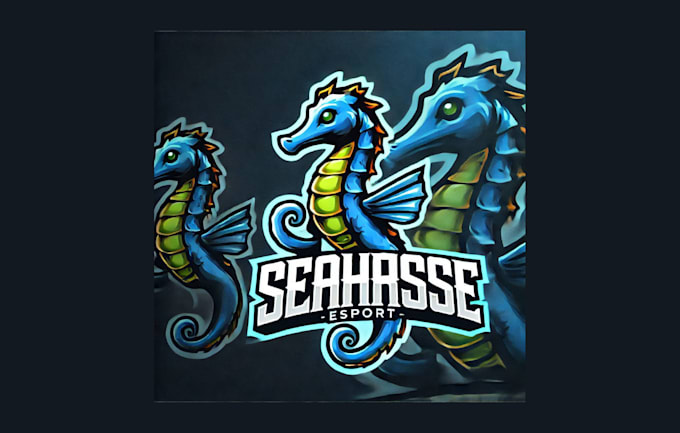 Gig Preview - Do unique seahorse mascot logo for you in just two day