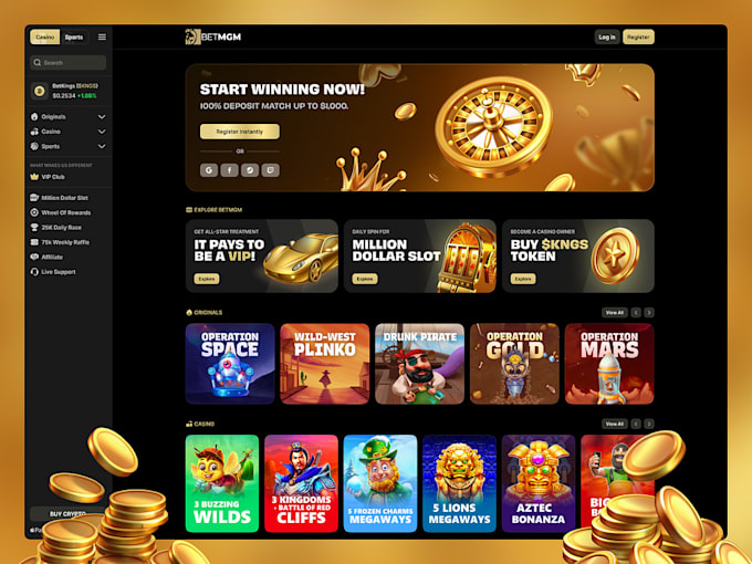 Gig Preview - Build crypto game website, p2e, poker, crash game crypto sport website, bet app