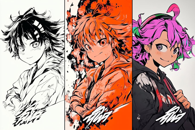 Gig Preview - Do anime and manga character art illustration, chibi or fan art