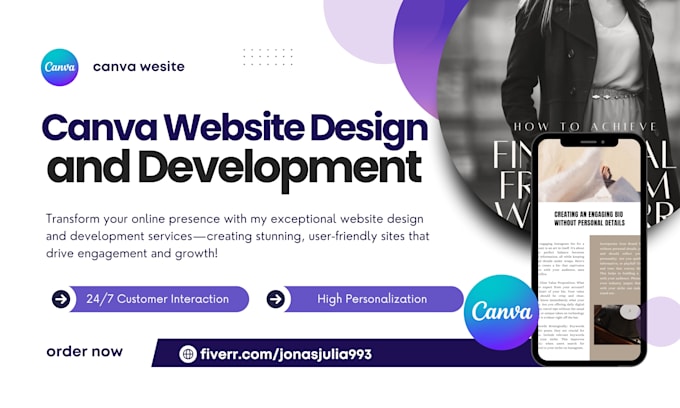 Gig Preview - Design canva website, framer website, figma website duda website webflow website